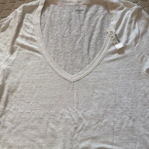 Madewell Ivory V-Neck Tee